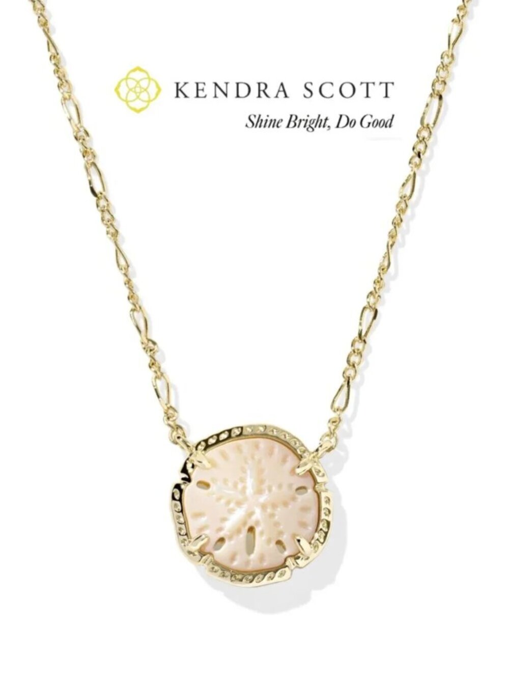 NWT Kendra Scott x Sand Dollar Gold Short Pendant Necklace